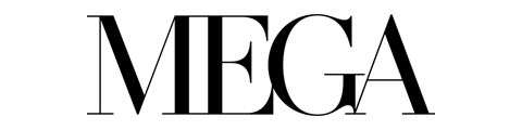 Black 'MEGA' logo on a white background