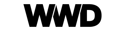 Black 'WWD' logo on a white background