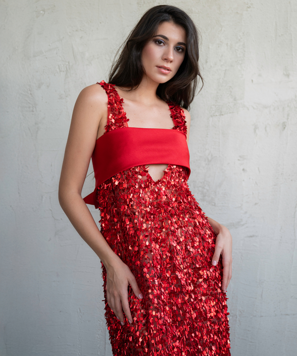 Red Column Gown